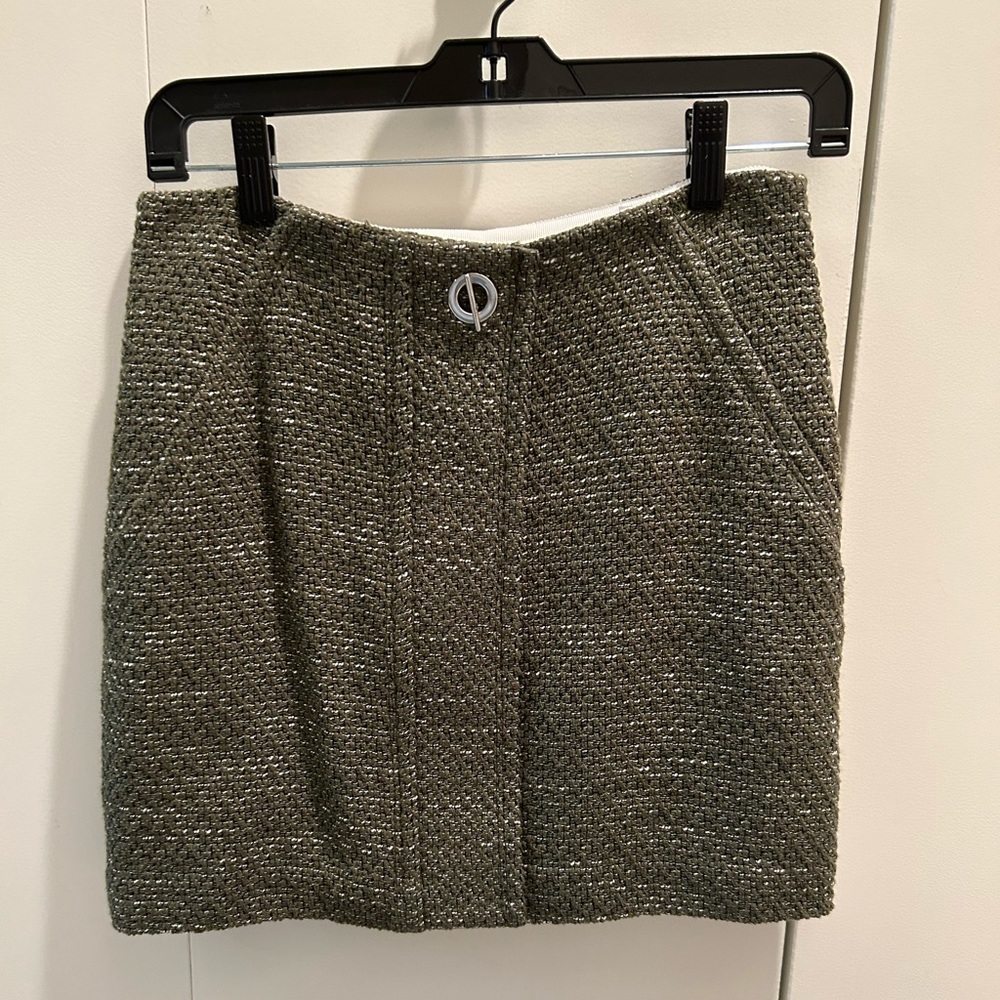 Sandro new with tags green lined mini skirt.